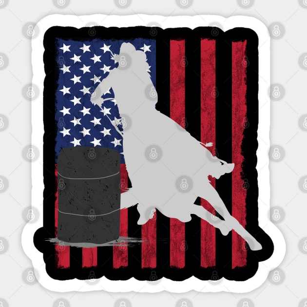 Barrel Racing - Barrel Racer USA Flag Sticker by Kudostees